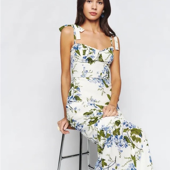 Reformation Jaden Hydrangea dress size 4 - Picture 6 of 8